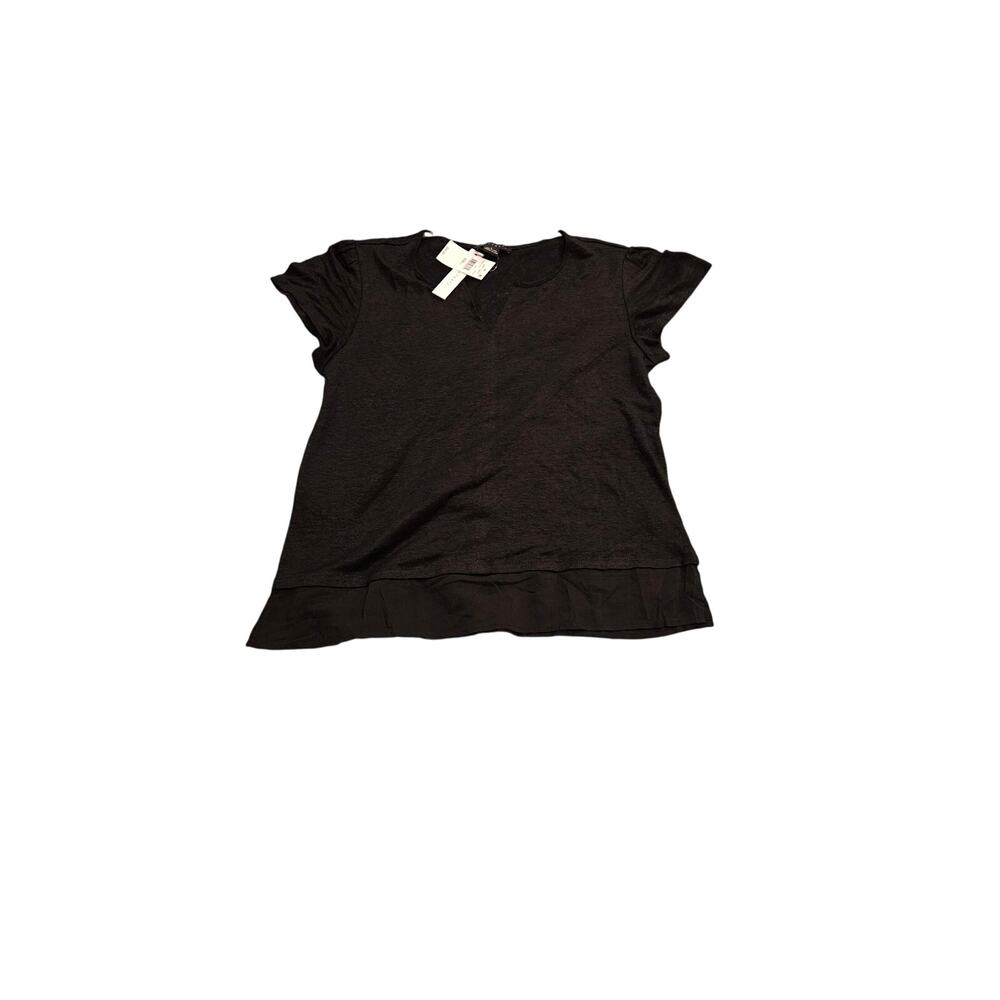 Sanctuary Size Large Short Sleeve Black Shirt